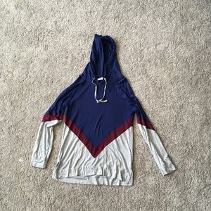 Knit hoodie with stripes